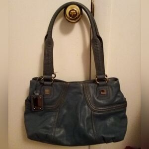 Tignanello blue leather shoulder bag